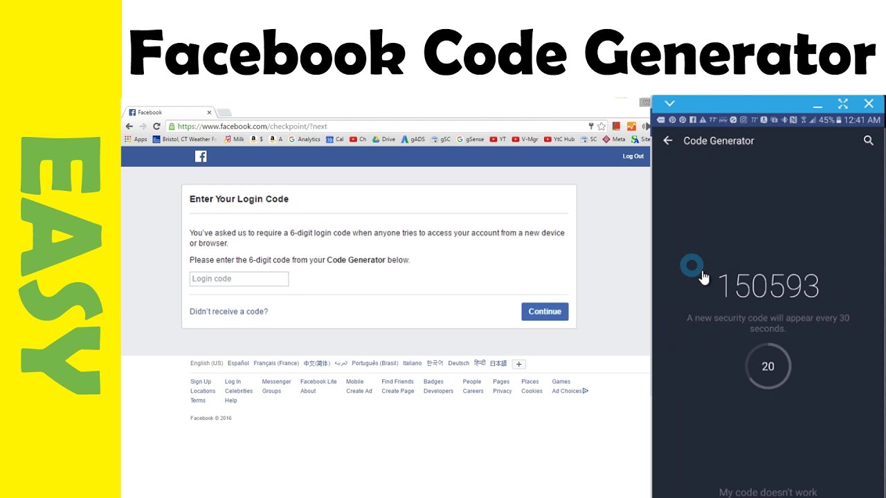 where is facebook code generator ios